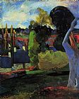 Paul Gauguin Canvas Paintings - Farm in Brittany